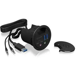 ICY BOX USB 3.0 Tisch-Hub mit 2x Type-C, 2x Type-A, 1x Audio Ein-/Ausgang