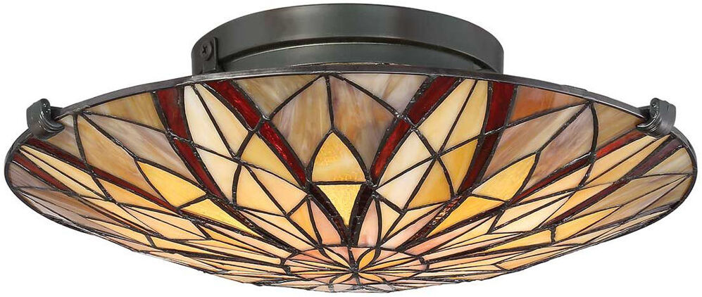 Alpen Home Ringold Glass Semi Flush Mount Valiant Bronze 12.7cm H X 42.1cm W X 42.1cm D