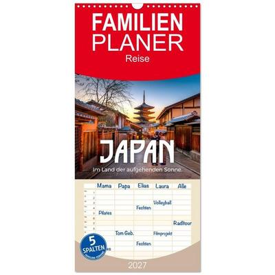 Familienplaner 2027 - Japan - Im Land der aufgehenden Sonne. mit 5 Spalten (Wandkalender, 21 x 45 cm) CALVENDO