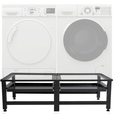 DELUKE® Waschmaschinen Untergestell doppelt DAVID für je 200kg UNIVERSAL Doppeluntergestell Waschmaschinen Unterschrank Waschmaschinen Sockel Schwarz