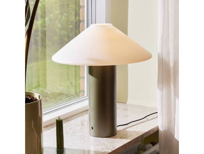 Hübsch Designer Tischlampe Orbit, dimmbar, grün, für Wohn- / Esszimmer, Metall, Design
