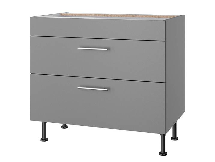 Kochfeld-Unterschrank II 90cm Grau/Basalt