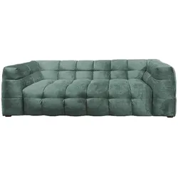 KAWOLA Sofa ROSARIO 3-Sitzer Velvet petrol