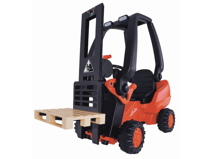 BIG Kindergabelstapler Linde Fortklift Kindergabelstapler, Rot, Schwarz, Kunststoff, 100x55x58 cm, Freizeit & Co, Gartenspielzeug, Kinder-Elektrofahrzeuge