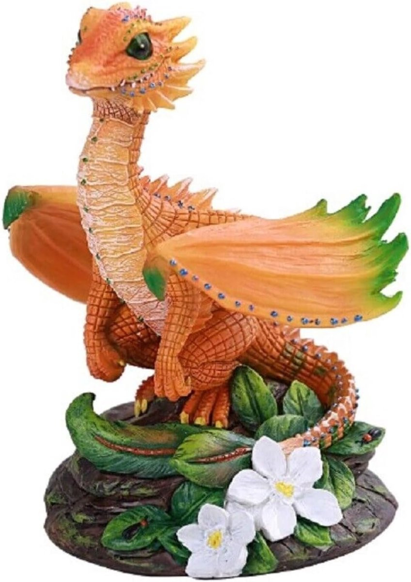 Oranje Draken Figuur van Hars voor Tafeldecoratie