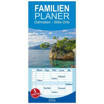 Familienplaner 2026 - Dalmatien - Stille Orte mit 5 Spalten (Wandkalender, 21 x 45 cm) CALVENDO