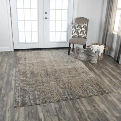 NAVATEXTURA Venice Beige, Brown, and Silver Abstract Rug