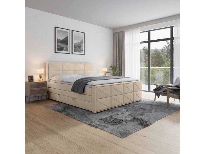 Boxspringbett Helsinki ca. 180x200 cm Beige