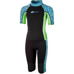 BECO Zebra Vibes kurzer zweiteiliger Neoprenanzug Kinder 68 - blau/grün 140