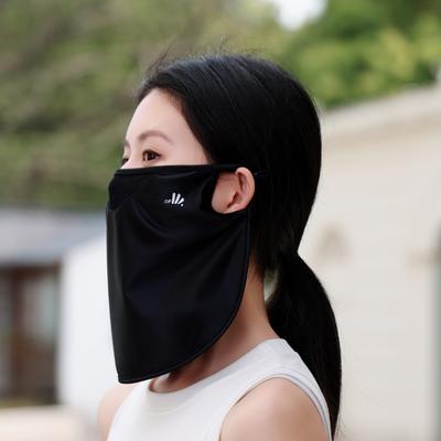 Universal Stock UV Shield Cooling Face Mask For Women Breathable Sun Protection Face Cover black