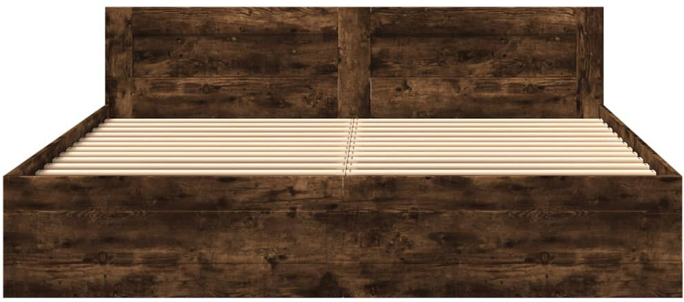 Latitude Run Storage Bed Smoked Oak Super King (6')