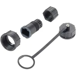 Exsys Adapter M12 A-code ST - RJ45 BU, IP67 (RJ45, RJ45 (1x)), Netzwerk Adapter, Schwarz
