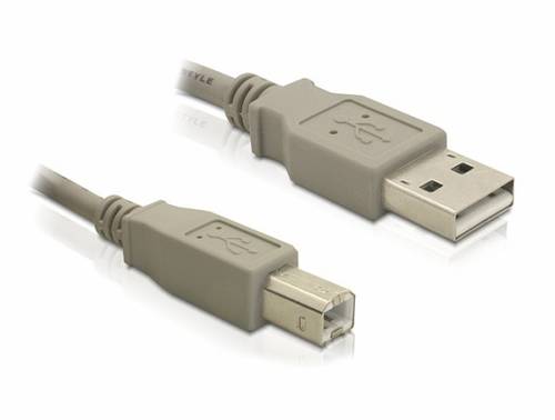 Delock USB-Kabel USB 2.0 USB-A Stecker, USB-B Stecker 1.80m Grau 82215