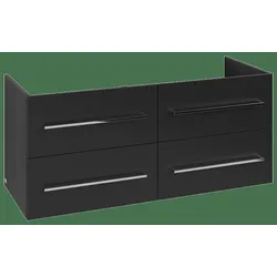 Villeroy & Boch Avento Waschtischunterschrank, 4 Auszüge, 1180x514x484mm, Griff chrom Glanz, A89300VL, Farbe: Volcano Black