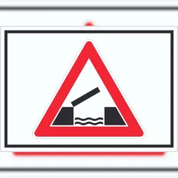 HB-Druck Aufkleber Achtung bewegliche Brücke Symbol A0 (841x1189mm)