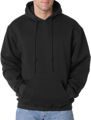 Bayside BA960 USA-Made Hooded Sweatshirt in Black size Small 960