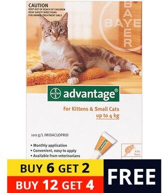 Advantage Kittens & Small Cats 1-9lbs 12 + 4 Free