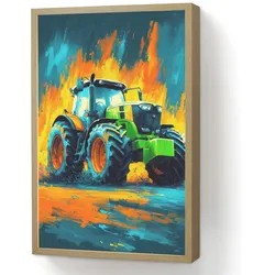 NACHTTISCHLAMPE MIT AKKU Abstrakt - Traktor - Grün 40x60 cm