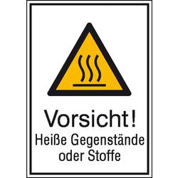 SAFETYMARKING Warn-Kombischild Vorsicht! Heiße Gegenstände oder Stoffe Aluminium (B x H) 131 mm x 185 mm ISO 7010 1 St. 11.0440