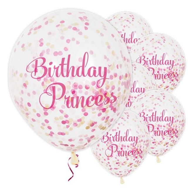 Unique Konfettiballons Geburtstag Prinzessin (6x) (U58145)