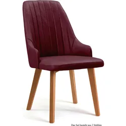 ESSZIMMERSTUHL (2er-Set) Daryl 52x91x60 Eiche geölt/Marsala