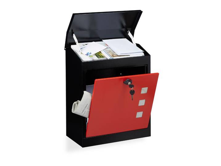 Briefkasten gross Rot-Schwarz