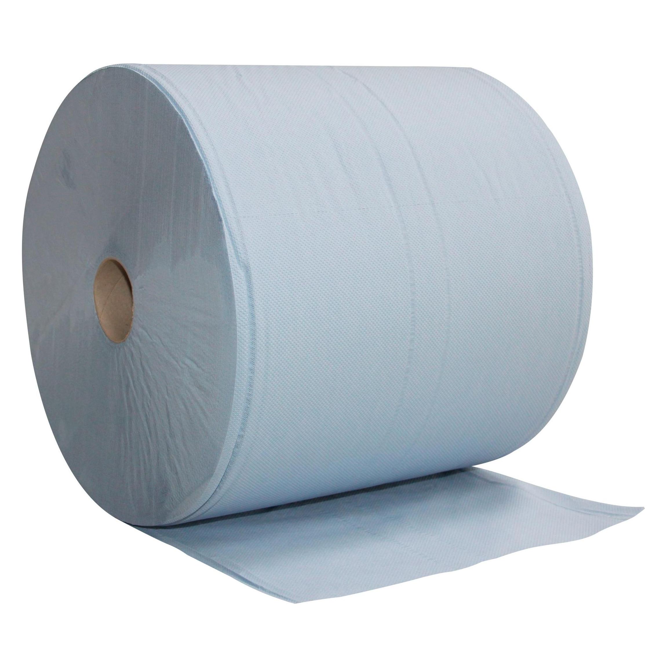 Nordvlies 2 Putztuchrollen Basic-Line 2-lagig blau, 1.000 Blätter (247707)