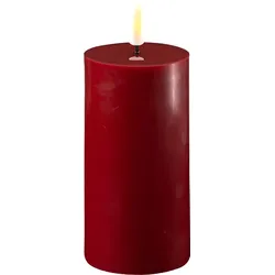 Deluxe Homeart LED Stumpenkerze Real Flame bordeaux, 10 cm, Ø 5 cm