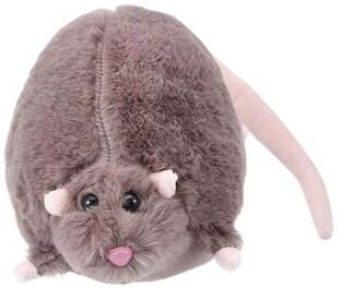 Inspired Finds Cute Oversized Mouse Plush Doll With Flower Branch, Soft Long Hug Pillow brown 35.43in