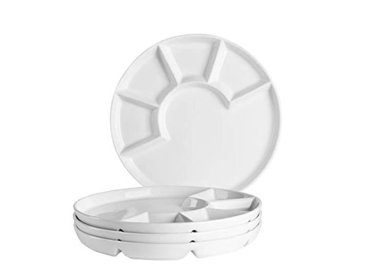 Mäser Servierset aus Keramik Ø 24 cm – Für Fondue, Raclette & BBQ – 4 Personen – Robust, hitzebeständig & spülmaschinenfest