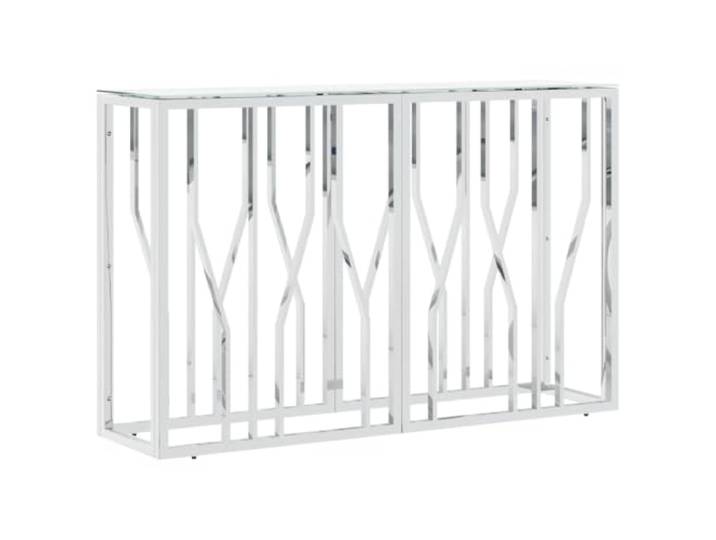 GPUTYGHN Konsolentisch Silbern 110x30x70 cm Edelstahl und Glas Schmaler Beistelltisch, Flur, Wohnzimmer, Schlafzimmer, Balkon, Wandbefestigung inklusive