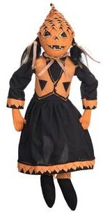 Gallerie II "Paige Pumpkin Art Doll Figure Joe Spencer Gathered Traditions Halloween Fall Harvest Art Doll Figure - Orange - 9"" x 3"" x 26"""