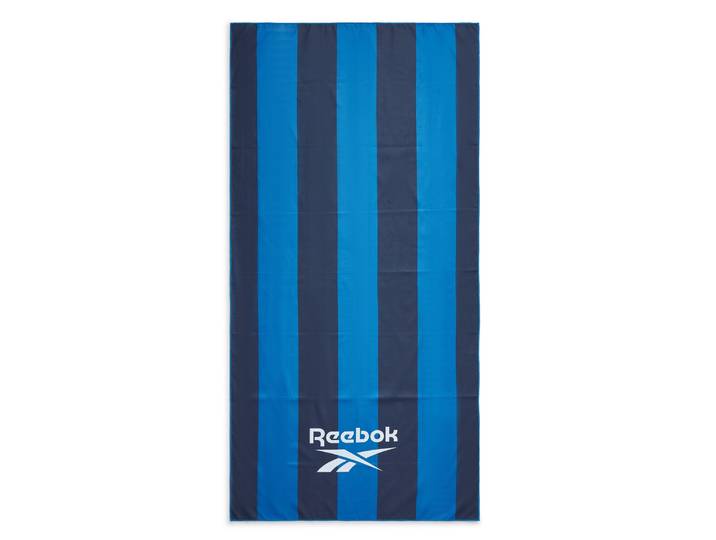 Sporthandtuch REEBOK, blau (navy blau), B:40cm L:80cm, Frotteevelours, Obermaterial: 100% Polyester, Handtücher, Sporthandtuch, aus Frotteevelours