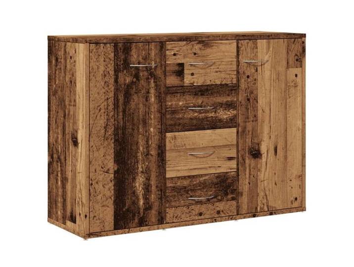 ABOTT@Buffet de Cuisine KENNETH - ENFILADE - Armoire Bas vitrine vieux bois 88x30x64cm - Bois d'ingénierie - 926957