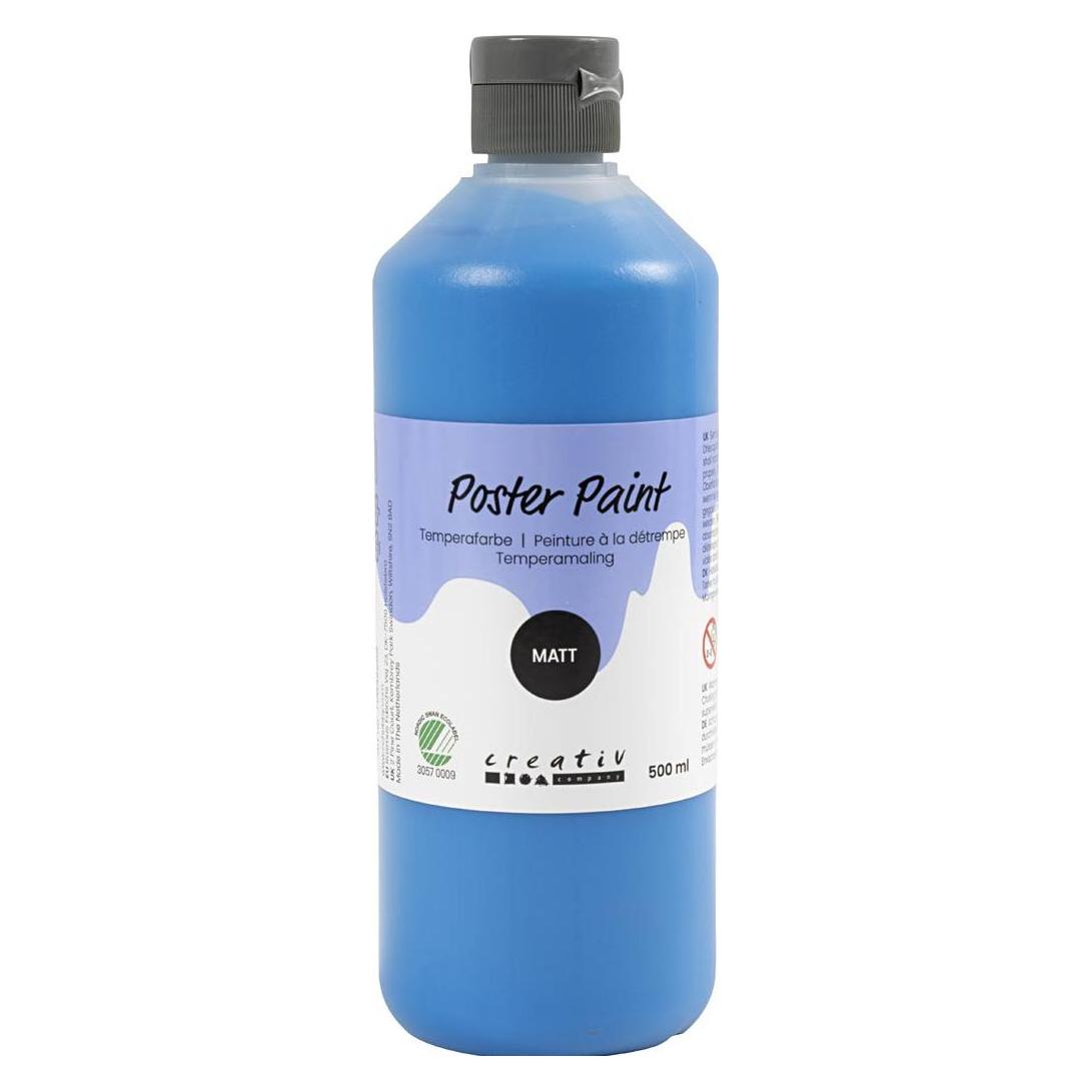 Creativ Company Poster Paint, matt, semi opaque, primary blue, 500 ml/ 1 bottle (500 ml) (70642255)