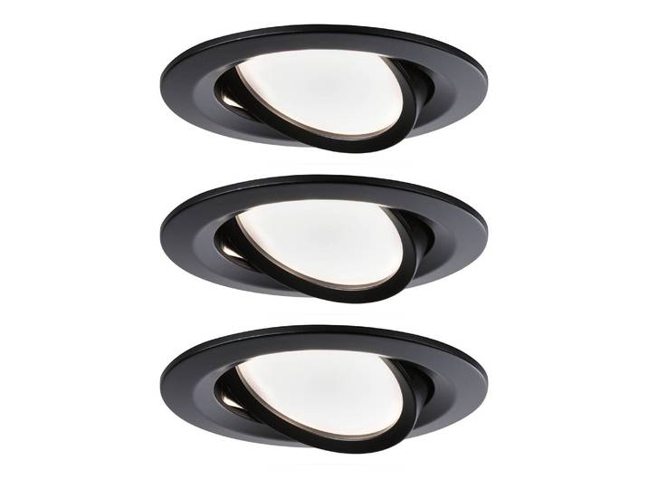 LED-Einbauleuchte Nova I Ø 8cm Schwarz Material: Metall Metallart: Aluminium Oberfläche Metall: Lackiert LED LED-Platine