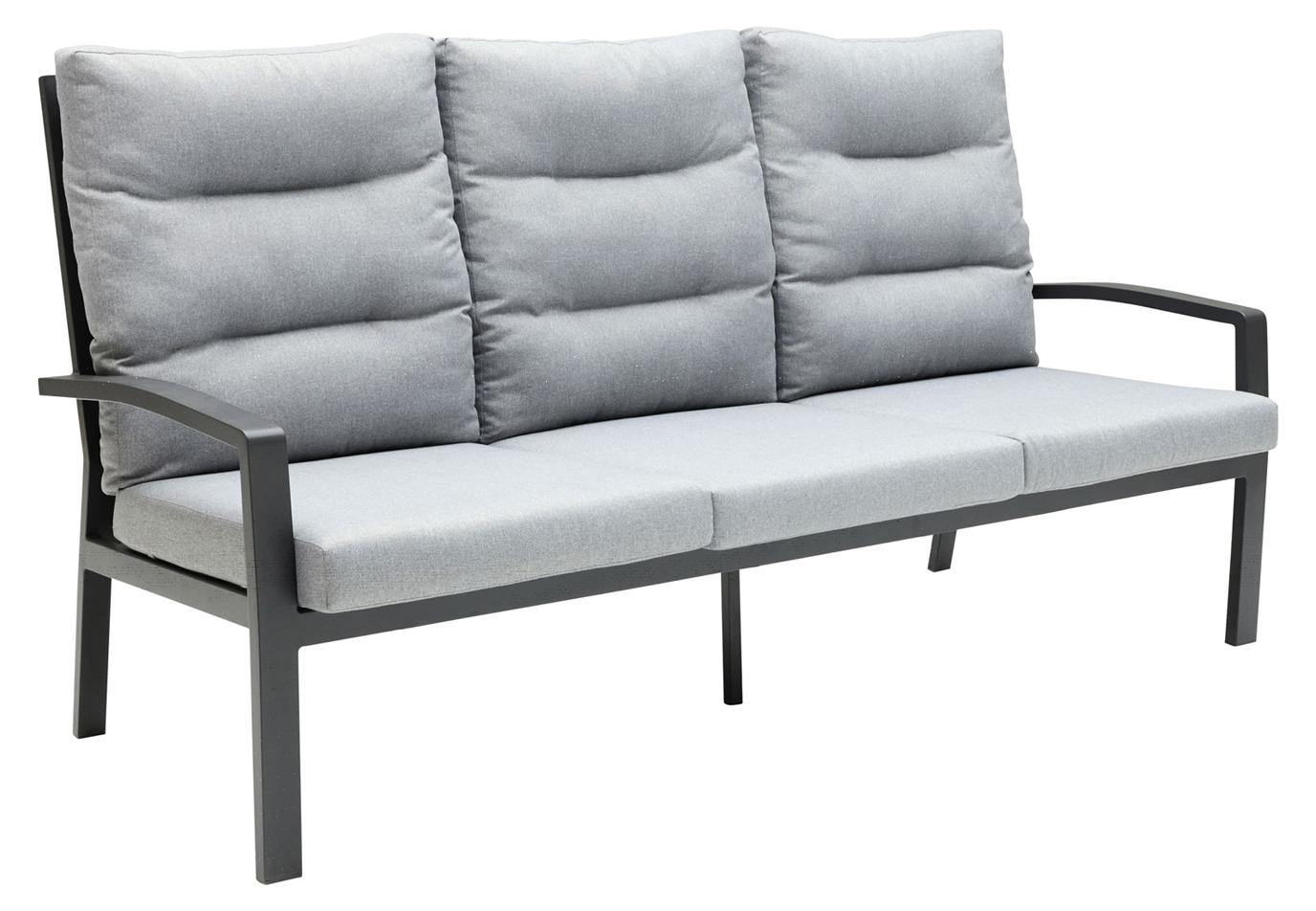 Loungesofa Burundi 3-Sitzer 210cm Gartensofa mit Polster Anthrazit