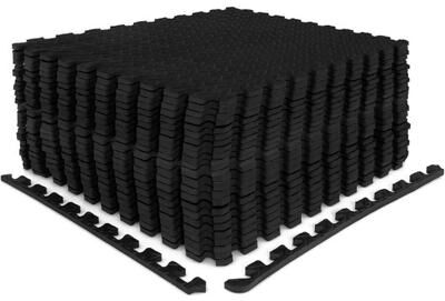"Costway 24Tiles 1/2"" Puzzle Exercise Floor Mats-Black"
