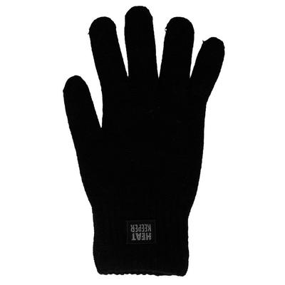 Strickhandschuhe HEATKEEPER, Herren, Gr. L-XL, schwarz, Kunstfaser, unifarben, Handschuhe, Thermohandschuhe mit elastischem Bündchen