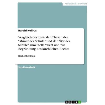 Vergleich der zentralen Thesen der 'Münchner Schule' und der 'Wiener Schule' zum Stellenwert und zur Begründung des kirchlichen Rechts, Taschenbuch