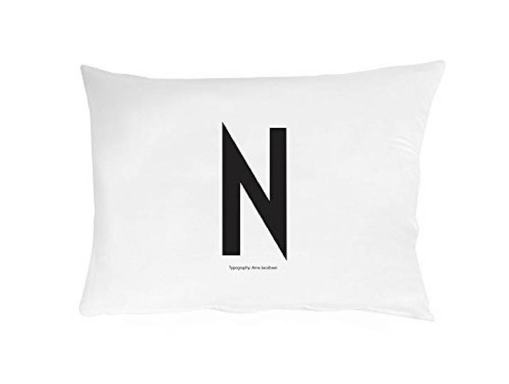 Design Letters Kussensloop A-Z (70X50) N, Wit, Eenmaat