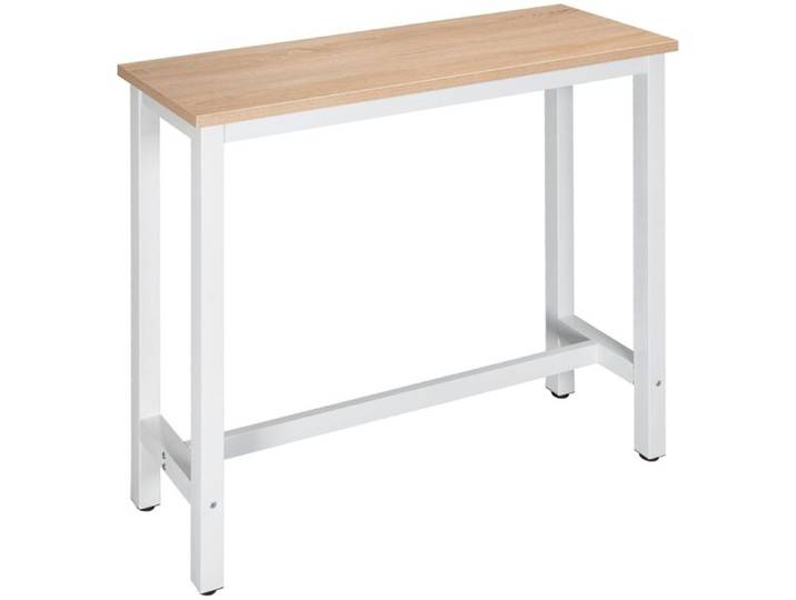 WOLTU 1 x Table de bar Table de bistrot Table à manger Structure en métal Plateau en MDF 120x40x100 cm Chêne clair