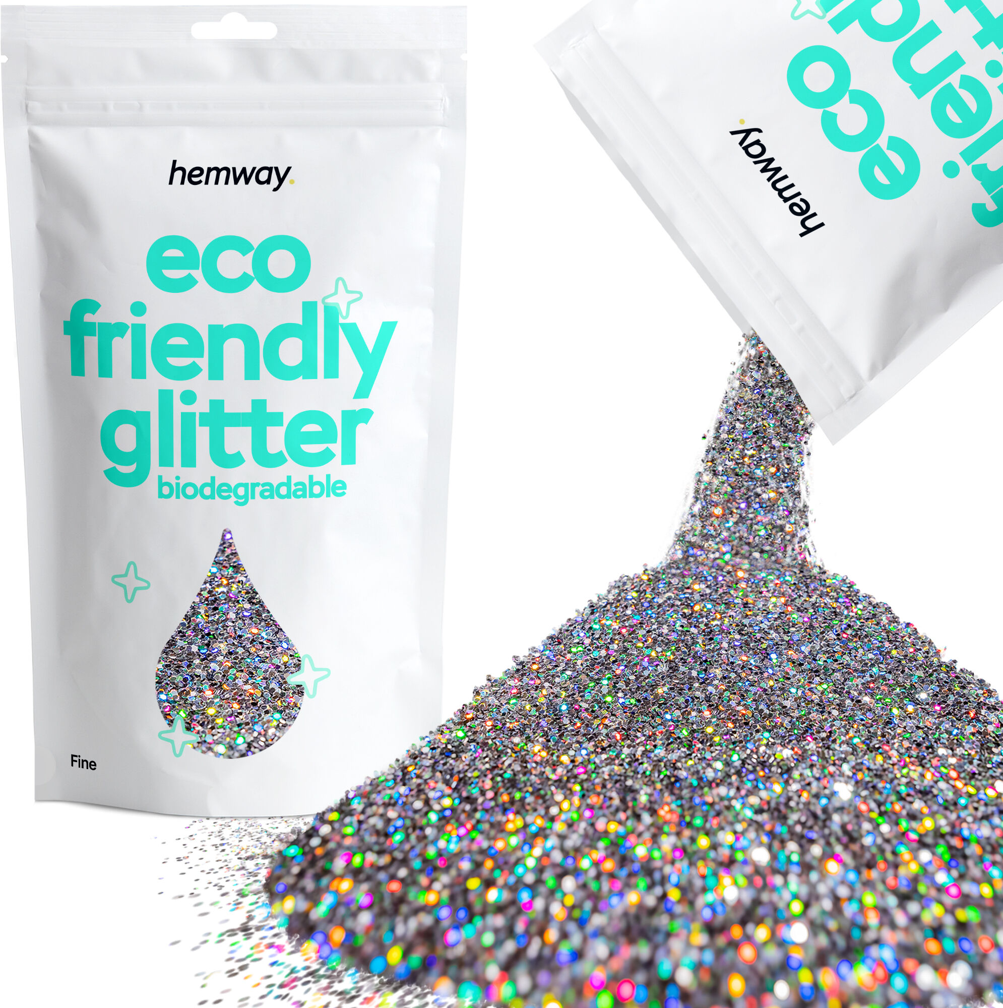Hemway Biodegradable Eco Friendly Glitter 100g / 3.5oz   Gun Metal Grey Holographic   DIY, Decoration, Arts & Crafts - Gun Metal Grey Holographic -