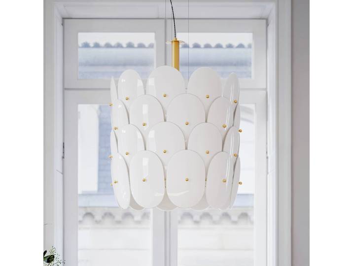 By Rydéns Designer Hängeleuchte Omlott, dimmbar, weiß / opal, für Wohn- / Esszimmer, Glas, Design