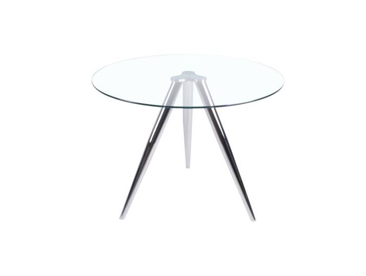 Mid.you Esstisch, Klar, Chrom, Glas, rund, Stativgestell, 100x75x100 cm, Esszimmer, Tische, Esstische, Glastische