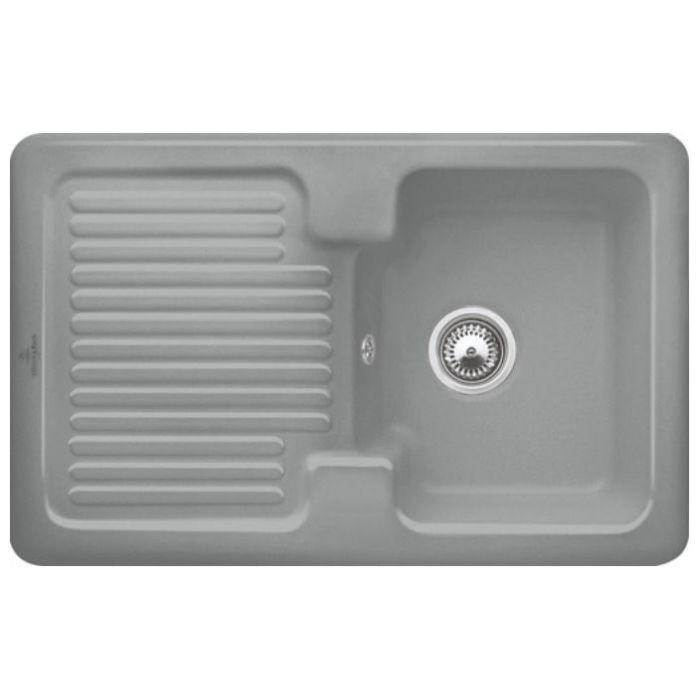 Villeroy & Boch Condor Einbauspüle 674501SL mit Ablaufgarnitur und Handbetätigung, Stone