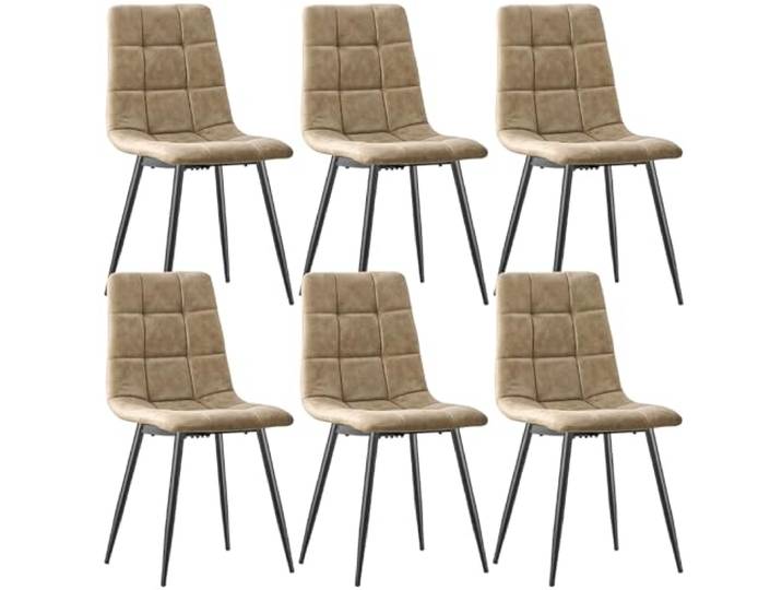 LEWE Esszimmerstühle 6er Set,Technologietuch Esszimmerstuhl Küchenstuhl Polsterstuhl Design Stuhl mit Rückenlehne,für Esszimmer, Wohnzimmer, Küche, Schlafzimmer und Empfangsraum