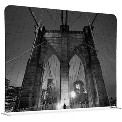 SHOWDOWN Displays Showdown Textil Raumteiler Basic - 200-150 Doppel York Manhattan Brücke - Silberner Rahmen