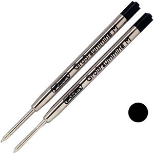 Herlitz Kugelschreiberminen 8608903, 2 Stück, Metallgroßraummine, Strichstärke M, schwarz
