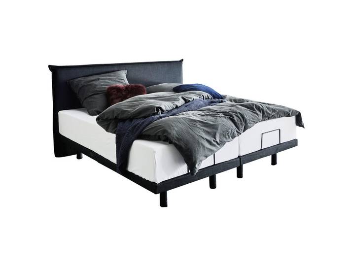 Chameo Boxbett, Graphit, H3, 7-Zonen, Höhe ca. 27 cm, E, multicolor, 180x200 cm, gepolstertes Kopfteil, Massagefunktion, Matratze geteilt, Beleuchtung, Schlafzimmer, Betten, Doppelbetten